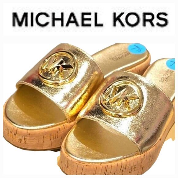 Michael Kors Sadler Wedge- Pale Gold - Picture 1 of 8